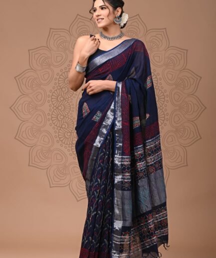 Linen saree